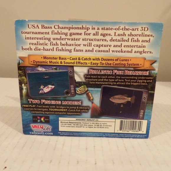 +USA Bass Championship Virtual Fishing Simulation Game PC Computer ValuSoft NEW - Picture 2 of 4